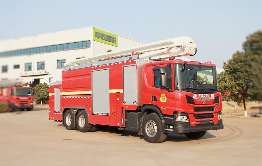ZLF5343JXFJP25型抬高喷射消防车_产品型号_产品段位_小类_应急装备_产品中心_ABG欧博
